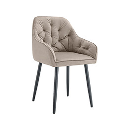 Homy France Lot de 2 Chaises JADE Métal Noir avec Accoudoirs en velours 53,5x53x84 cm