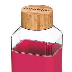 Quokka Bouteille Carrée 700 ml avec Bouchon à Vis en Bambou Rose