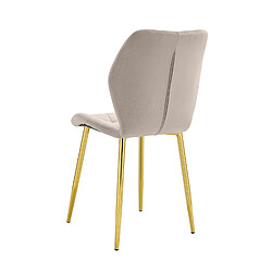 Avis Homy France Lot 4 Chaises Salle à Manger Coquillage Velours Taupe Pieds Gold 46x58,5x87cm
