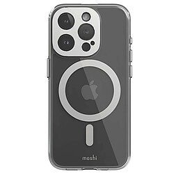 Moshi Coque MagSafe pour iPhone 15 Pro iGlaze avec Protection Caméra Antichoc Argent