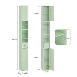 Avis Sobuy Armoire Étroite pour Salle de Bain avec Tiroir, Vert, 20x20x180 cm, BZR34-II-GR