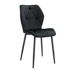 Homy France Chaise COQUILLAGE Pied Métal Noir 46x58,5x87 cm