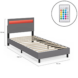Acheter Idmarket LIT SIMPLE NEO 90 x 190 GRIS
