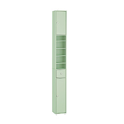Sobuy Armoire Étroite pour Salle de Bain avec Tiroir, Vert, 20x20x180 cm, BZR34-II-GR