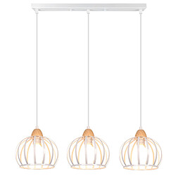 STOEX Suspension Vintage Intérieur 3 Lumières Lustre Moderne Plafonnier En Métal Blanc