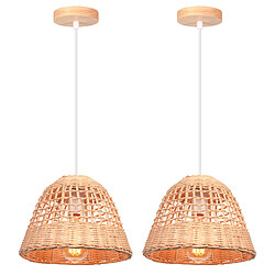STOEX (2PCS) Suspension Rétro Lustre en Bambou Lampe À Suspension d'intérieur Moderne E27