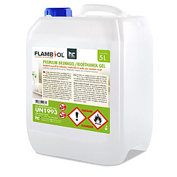 Hoefer Chemie Gel combustible bioéthanol FLAMBIOL® Premium 5L pour cheminées intérieures et extérieures