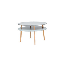 Table basse UFO Dmr. 70 cm x hauteur 45 cm, Gris clair, Ragaba