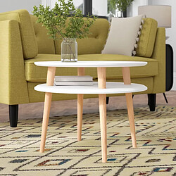 Table basse UFO Dmr. 57 cm x hauteur 45 cm, Blanc, Ragaba