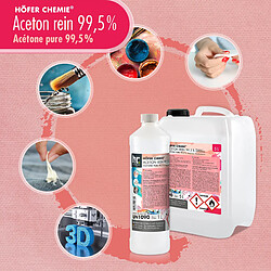 Hoefer Chemie Acétone Pure 99,5% Höfer Chemie® - Flacon de 1 L pour Divers Usages pas cher