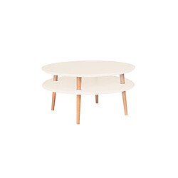 Table basse UFO Dmr. 70 cm x hauteur 35 cm, Craie blanche, Ragaba