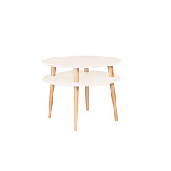 Table basse UFO Dmr. 57 cm x hauteur 45 cm, Craie blanche, Ragaba