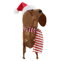 Ecd Germany Chien de Noël LED décoration figure canine lumineuse éclairage minuterie 60 cm