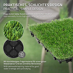 ML-Design Dalles Gazon Synthétique, 30x30 cm/55 pièces=5m², Clipsables avec Drainage, Pelouse Artificielle Revêtement de Sol à Cliquer pas cher