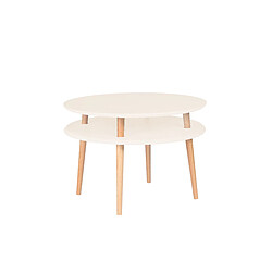 Table basse UFO Dmr. 70 cm x hauteur 45 cm, Craie blanche, Ragaba