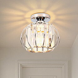 STOEX Lustre Moderne Argent Lampe De Plafond En Cristal Plafonnier En Verre