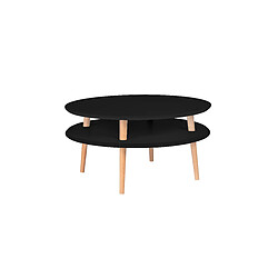 Table basse UFO Dmr. 70 cm x hauteur 35 cm, Noir, Ragaba