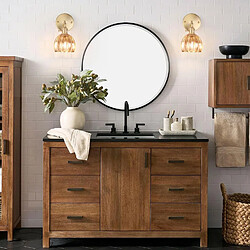 STOEX Applique Murale Rétro, Abat-Jour En Verre, Angle Réglable, Marron