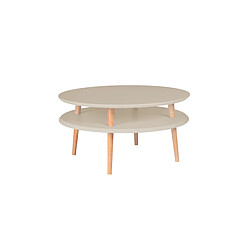 Table basse UFO Dmr. 70 cm x hauteur 35 cm, Marron beige, Ragaba