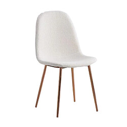 Homy France Chaise SCANDINAVE BONNIE Beige Doudou & Rose Gold 42x53x84 cm