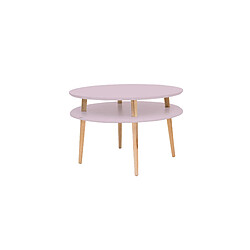 Table basse UFO Dmr. 70 cm x hauteur 45 cm, Rose poudre, Ragaba