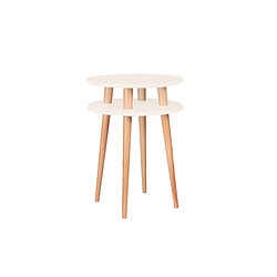 Table basse UFO Dmr. 45 cm x hauteur 61 cm, Craie blanche, Ragaba