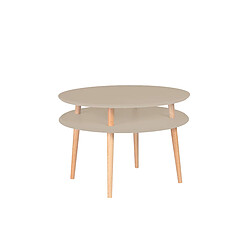 Table basse UFO Dmr. 70 cm x hauteur 45 cm, Marron beige, Ragaba