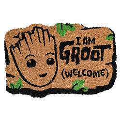 Inny Paillasson de Décoration Motif I Am Groot 60x40cm Antidérapant Noir / Marron