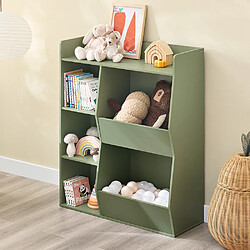 SoBuy Bibliothèque Enfant 5 Compartiments de Rangement Verte