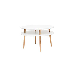 Table basse UFO Dmr. 70 cm x hauteur 45 cm, Blanc, Ragaba