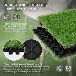 Acheter ML-Design Dalles Gazon Synthétique, 30x30 cm/55 pièces=5m², Clipsables avec Drainage, Pelouse Artificielle Revêtement de Sol à Cliquer