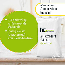 Hoefer Chemie Acide Citrique Granulé de Qualité Alimentaire en Sac de 25 KG