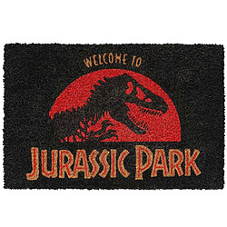 Inny Paillasson de Décoration Motif Welcome To JURASSIC PARK Antidérapant Noir / Rouge