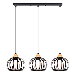 STOEX Suspension Vintage Intérieur 3 Lumières Lustre Moderne Plafonnier En Métal Noir