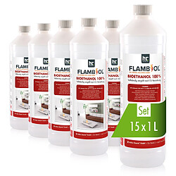 Hoefer Chemie Bioéthanol 100% Dénaturé FLAMBIOL® en Bouteille de 1L - Combustible Écologique pour Cheminées et Imprimantes 3D