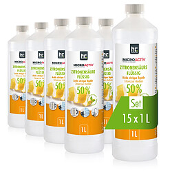 Hoefer Chemie Acide Citrique Liquide 50% MICROACTIV® - Détartrant Écologique en Bouteille de 1L