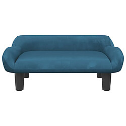 Helloshop26 Lit pour chien panier canapé confortable 70 x 40 x 24 cm velours Bleu 02_0042791