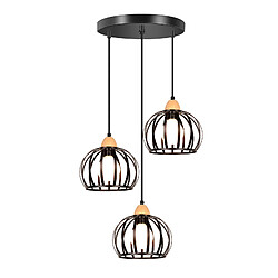 STOEX 3 Lumières Suspension Vintage Intérieur Lustre Moderne Plafonnier En Métal Noir