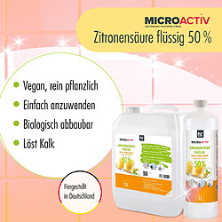 Hoefer Chemie Acide Citrique Liquide 50% Microactiv® - Détartrant Efficace en Bidon de 5L