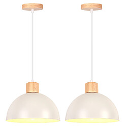 STOEX 2PCS Lustre En Métal Vintage Suspension Moderne D'Intérieur E27 Blanc