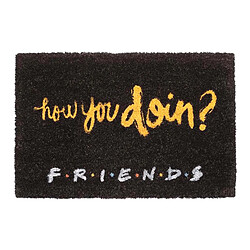 Friends Paillasson avec Motif How You Doin? 40x60cm Antidérapant Noir / Jaune