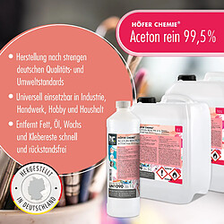 Avis Hoefer Chemie Acétone Pure 99,5% Höfer Chemie® - Flacon de 1 L pour Divers Usages