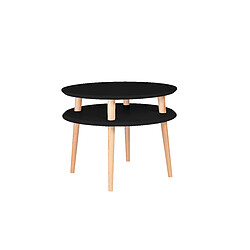 Table basse UFO Dmr. 57 cm x hauteur 45 cm, Noir, Ragaba