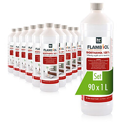 Hoefer Chemie Bioéthanol 100% Dénaturé FLAMBIOL® - Bouteille de 1L pour Cheminées de Table