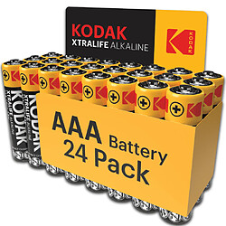KODAK Xtralife Piles AAA-LR3 Alcaline 1,5V – Pack de 24