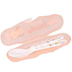 Mickey Minnie Minnie Mouse Pack de 2 Cuillères pour Bébé avec Étui de Rangement Blanc