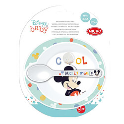 Mickey Minnie Mickey Mouse Ensemble de Bol et Cuillère pour Bébé Motif Cool Utilisable au Micro-ondes Multicolore pas cher