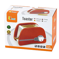 Viga Toys Grille-pain en Bois avec Bouton Rotatif Ludique Rouge pas cher
