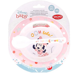 Mickey Minnie Minnie Mouse Ensemble de Bol et Cuillère pour Bébé Motif Ooh lala Utilisable au Micro-ondes Rose pas cher