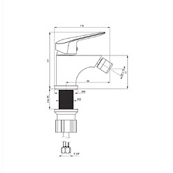 Acheter Kiamami Valentina Mitigeur monocommande bidet noir mat | Bormio